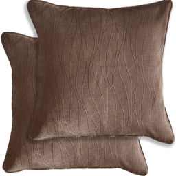 Pair of Goodwood Textured Wave Pattern Cushion Covers - 43x43cm - Cases Only - Bronze - thumbnail 3