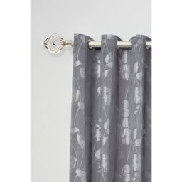 16-19mm Cage Extendable Eyelet Metal Curtain Pole Set - Satin Silver / 120cm - thumbnail 3