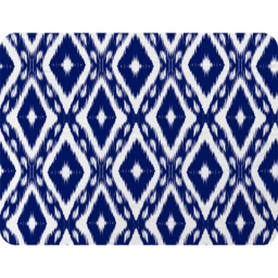 Tribal Art Ikat Ogee In Traditional Classic Blue Blanket - Blue - thumbnail 2