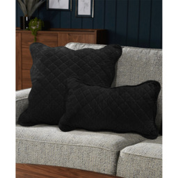 Premium Rich Cotton Velvet Luxury Cushion - Black - thumbnail 2