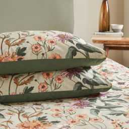 Wallflower Botanical Duvet Cover Set - Celadon Green - thumbnail 2