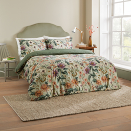 Wallflower Botanical Duvet Cover Set - Celadon Green - thumbnail 3