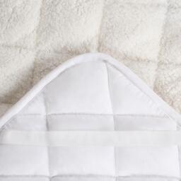 Soft Thermal Teddy Fleece Plush Mattress Topper - Cream / Double - thumbnail 3