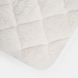 Soft Thermal Teddy Fleece Plush Mattress Topper - Cream / Double - thumbnail 2