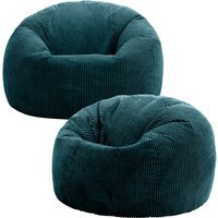 Kingston Classic Beanbag, Corduroy 2 Pack - Teal