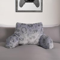 Gaming Print Cuddle Cushion - Grey - thumbnail 1