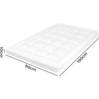 10cm Washable Microfibre Mattress Topper with Strap - White / Single
