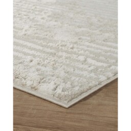 Perla Modern Abstract Linear Living Room Area Rug Metallic Sheen Molten-Beige - Beige / 220cm - thumbnail 5