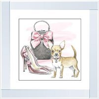 Glamour Pups i Glitter Liquid Wall Art Dcor - Silver