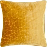 Bloomsbury Cut Velvet Piped Cushion - Mustard