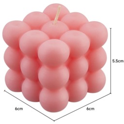 Floral Scented Bubble Candle - Pink - thumbnail 2