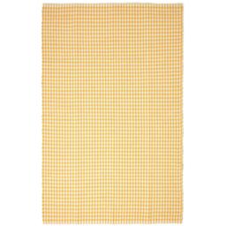 Homescapes Gingham Check Woven Cotton Rug - Yellow / 120cm - thumbnail 2
