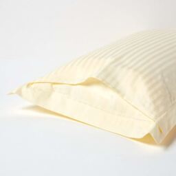 330 Thread Count Egyptian Cotton Oxford Pillowcase - Pale Yellow - thumbnail 4