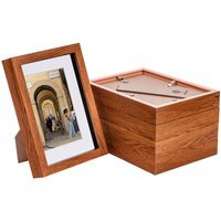 "3D Box Photo Frames with 4"" x 6"" Mounts - A5 (6"" x 8"") - Dark WoodWhite - Dark Wood/White" - thumbnail 1