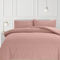 3D Embossed Allover Pattern Duvet Set - Pink / Superking - image 1