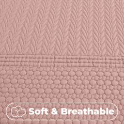 3D Embossed Allover Pattern Duvet Set - Pink / Superking - thumbnail 5