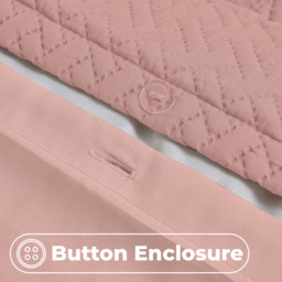 3D Embossed Allover Pattern Duvet Set - Pink / Superking - thumbnail 3
