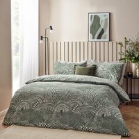 Nola Abstract  Duvet Cover Set - Olive / Super King - thumbnail 1