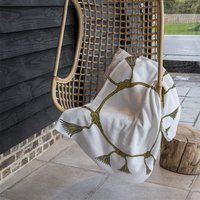Ancient Egyptian Lotus Motifs Blanket - Black - thumbnail 1