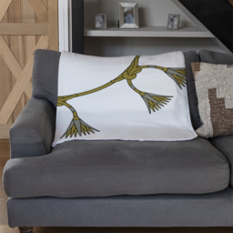 Ancient Egyptian Lotus Motifs Blanket - Black - thumbnail 3