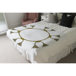 Ancient Egyptian Lotus Motifs Blanket - Black - thumbnail 4