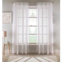 Pair of Eden White Recylced Plain Sheer Voile Panels - White / 137cm - image 1