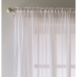 Pair of Eden White Recylced Plain Sheer Voile Panels - White / 137cm - thumbnail 3