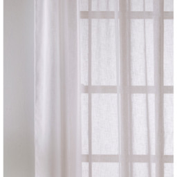 Pair of Eden White Recylced Plain Sheer Voile Panels - White / 137cm - thumbnail 4