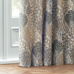 Ophelia Floral Jacquard Pencil Pleat Curtains - Wedgewood / 168cm / 229cm - thumbnail 3