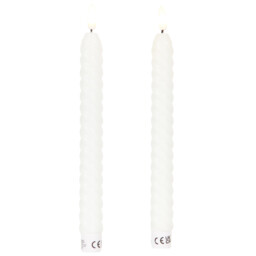 Set of 2 Twist Taper LED Candles - White or Ivory - thumbnail 5