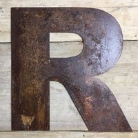 Personalised Metal lettering , Personalised Gift , Rusty Chunky Letter R - Rusty