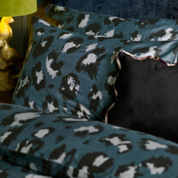 True Leopard Printed Duvet Cover Set - Slate / Single - thumbnail 3