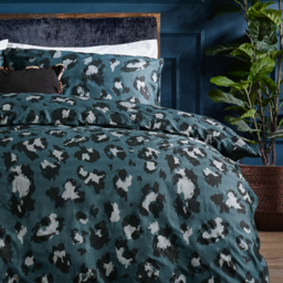 True Leopard Printed Duvet Cover Set - Slate / Single - thumbnail 2
