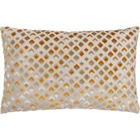 Lexington Velvet Jacquard Cushion - Gold - thumbnail 1