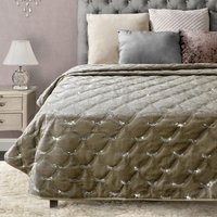 Luxury Crushed Velvet Sequin Stitched Throw Blanket - Natural - image 1