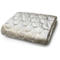 Luxury Crushed Velvet Sequin Stitched Throw Blanket - Natural - thumbnail 2