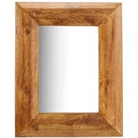 Solid Mango Wood Wall Mirror Dark Oak - Brown