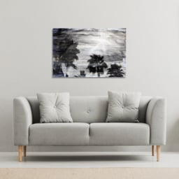 'Gold Silver ABD Black Palm' Graphic Art Wrapped on Canvas - Black / 152cm - thumbnail 3