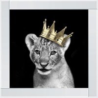 Prince Cub Gold Glitter Liquid Wall Art Dcor - Silver
