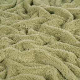 Soft Plain Teddy Fleece Throw - Sage Green / 200cm - thumbnail 3