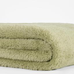 Soft Plain Teddy Fleece Throw - Sage Green / 200cm - thumbnail 2