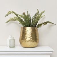 Hammered Metal Planter 20cm x 20cm - Gold