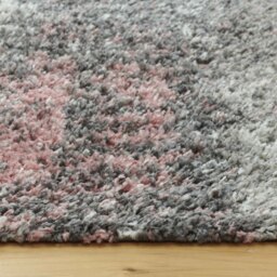 Super Soft Pink Grey Scandi Abstract Shaggy Area Rug - Blush / 220 x 160cm - thumbnail 3