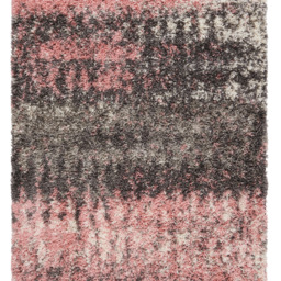 Super Soft Pink Grey Scandi Abstract Shaggy Area Rug - Blush / 220 x 160cm - thumbnail 4
