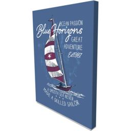 Blue Horizons - Wrapped Canvas Graphic Art - Blue / 31cm / 41cm - thumbnail 2