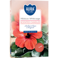 Set of 6 Scentedights Hibiscus  Sage Pure Smudge - Orange