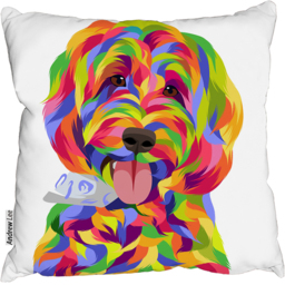 Animal Dog Illustration Pop Art Cushion - Blue / 60 - thumbnail 2