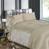 Velvet Polycotton Duvet Set With Pillowcase - Natural / Single
