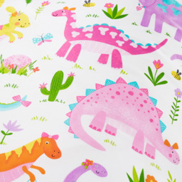 Daisy Dino Kids Bedding Duvet Cover Set - Pink / Junior - thumbnail 3