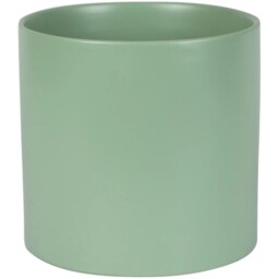 Matte Sage Green Ceramic Indoor Plant Pot - H13 x W13.5cm / 17.5cm - thumbnail 2